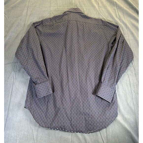 Thomas Dean Button Up Dress Shirt Mens Large Multicolor Gray Long Sleeve - Picture 2 of 7